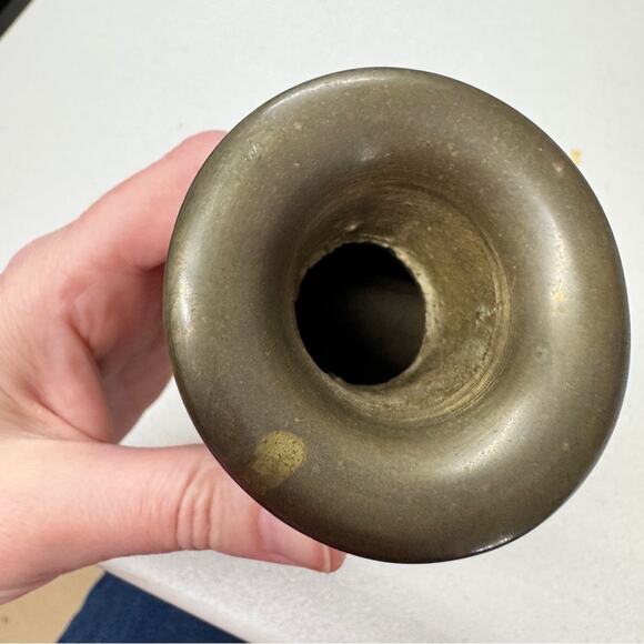 Vintage Brass Floral Etched Mini Bud Vase Boho Home Decor Made In India - Picture 6 of 8